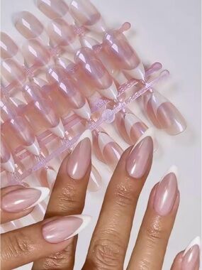 NWOT 120-pc Set: Almond French Tip Press-On Nails